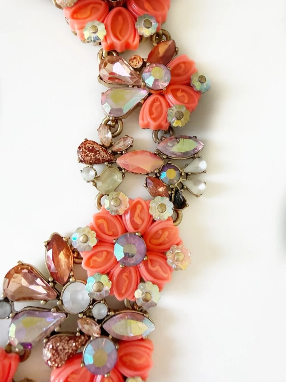 J. Crew Orange Cosmos Crystal Necklace
